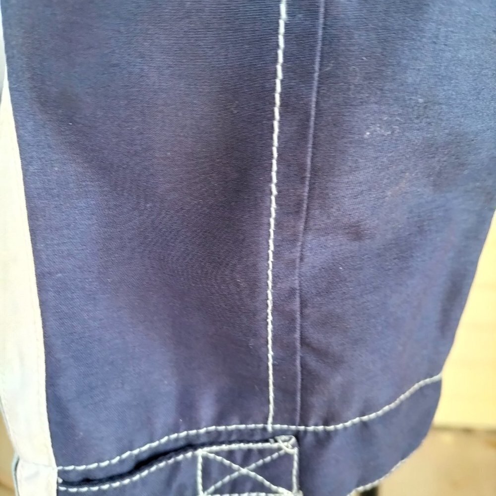 GreenTea Blue Bomber Jacket with Elastic Waistband - Picture 3 of 10